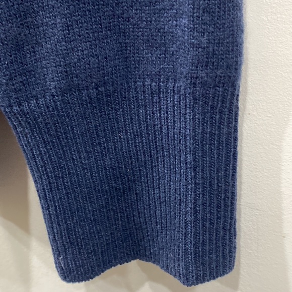 Stile Benetton Merino Extra Fine Italian Yarn Crew Neck Navy Blue size S - Picture 5 of 8